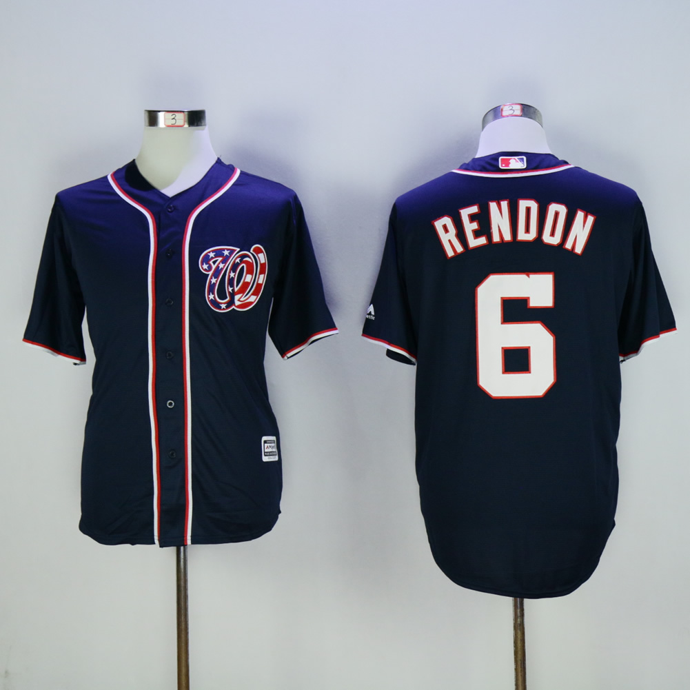 Men Washington Nationals 6 Rendon Blue MLB Jerseys